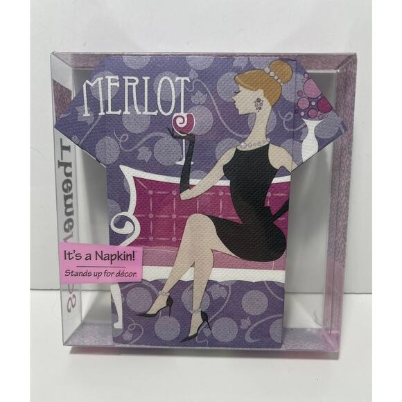 Merlot 16 Napkins Stands up for Décor Theme Naps Wine Dress 2 ply Fun - Picture 1 of 3